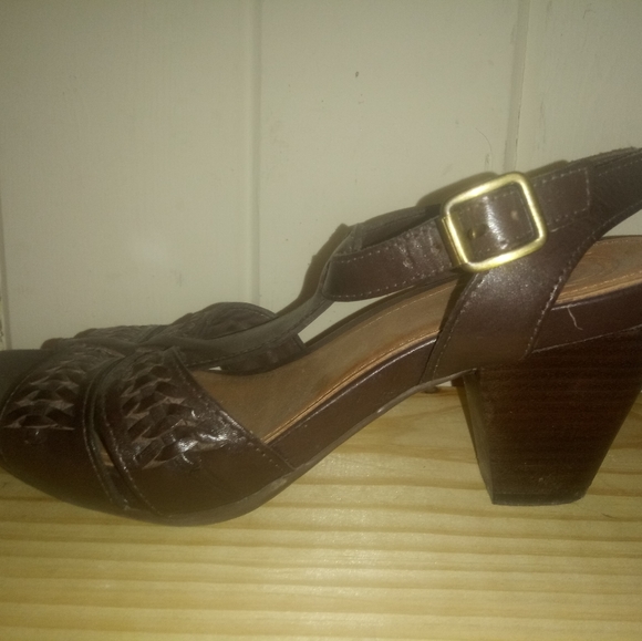 Nurture Brand Leather T Strap Heels - Picture 3 of 5